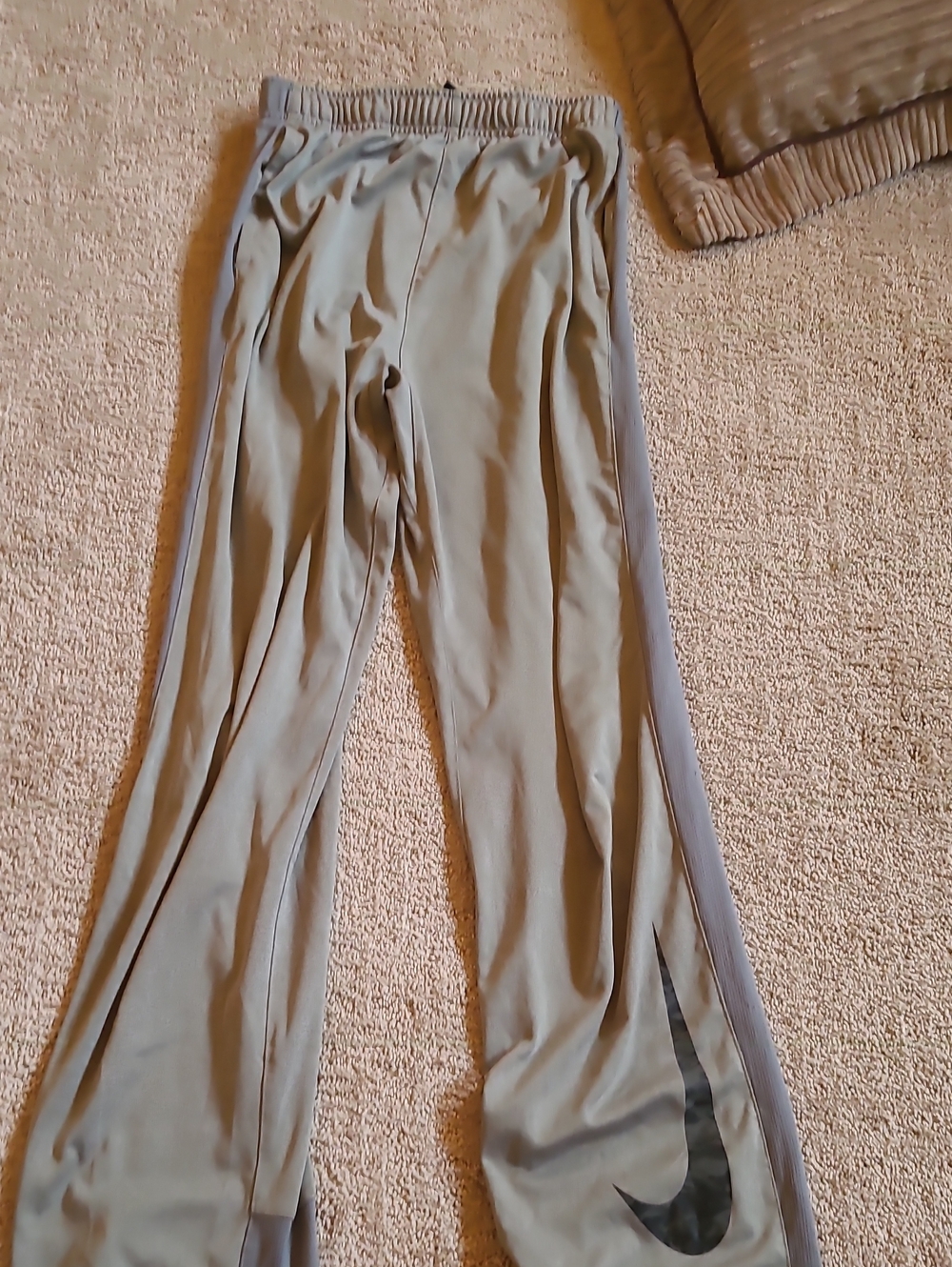 Nike Light Gray Boot-Cut Athletic Pants with Side Stripe